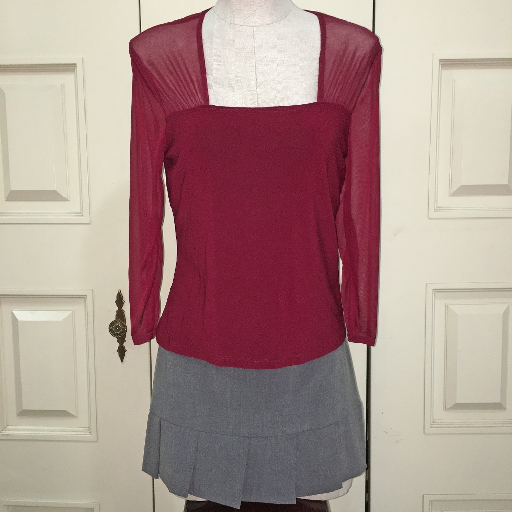 Suzie in the City Red Sheer Upper Blouse
